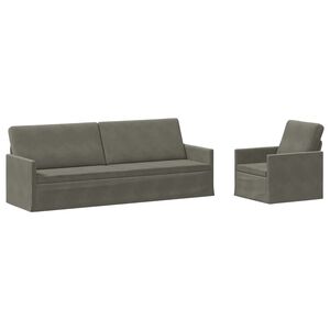 vidaXL Sofos komplektas 2 pcs &Scaron;viesiai pilka Kordūrinis audinys