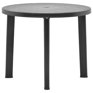 vidaXL Sodo stalas, antracito spalvos, 89cm, plastikas