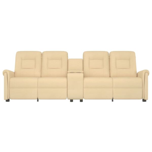 vidaXL Keturvietis atlošiamas masažinis krėslas, kreminis