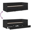 vidaXL Kušetė su stalčiais be čiužinio, juodos spalvos, 100x200 cm