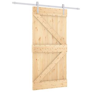 vidaXL Slankios durys Natūrali ir Balta 100 x 210 cm