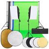 vidaXL Fotostudijos rinkinys su &scaron;viestuvais, fonu ir reflektoriumi