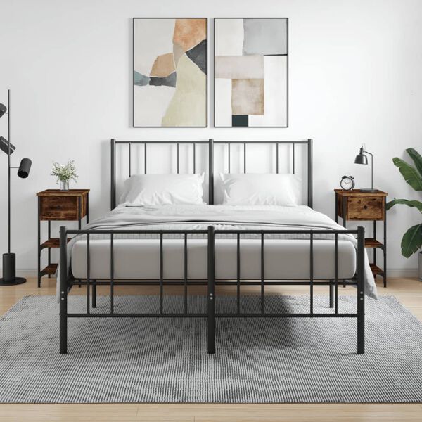 vidaXL Naktinės spintelės, 2vnt., dūminio ąžuolo, 40x35x50cm, mediena