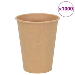 vidaXL Popieriniai kavos puodeliai, 1000 vnt., 12 uncijų, 300 ml, rudi
