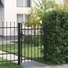 vidaXL Tvoros vartai BOXTEL, vienvėrės durys su arkine vir&scaron;umi, plienas, 1x1,2 m, juodi