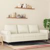 vidaXL Trivietė sofa, kreminės spalvos, 180cm, aksomas