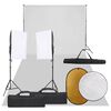 vidaXL Fotostudijos rinkinys su &scaron;viestuvais, fonu ir reflektoriumi