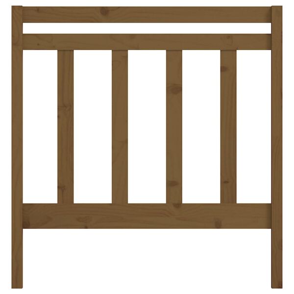 vidaXL Lovos galvūgalis, medaus rudas, 106x4x100cm, pu&scaron;ies masyvas