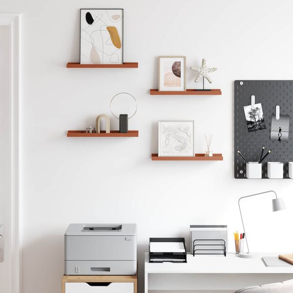 vidaXL Sieninė lentyna 4 pcs Raudona 40 x 9 x 3 cm Apdirbta mediena