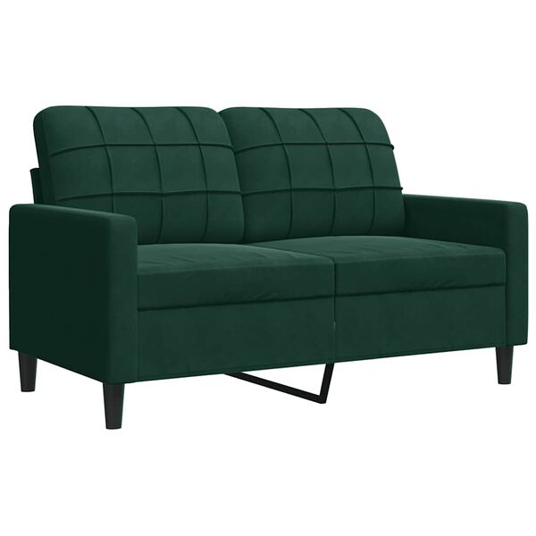 vidaXL Dvivietė sofa, tamsiai žalios spalvos, 120cm, aksomas