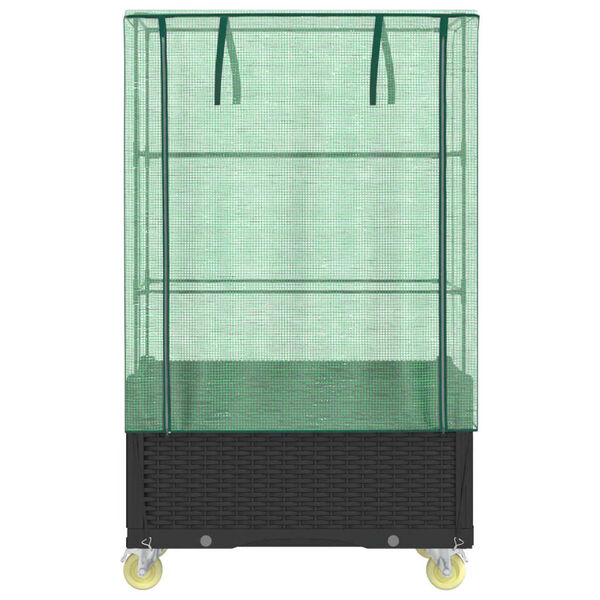 vidaXL Pakelta lysvė su uždangalu ir ratukais, 80x50x182cm