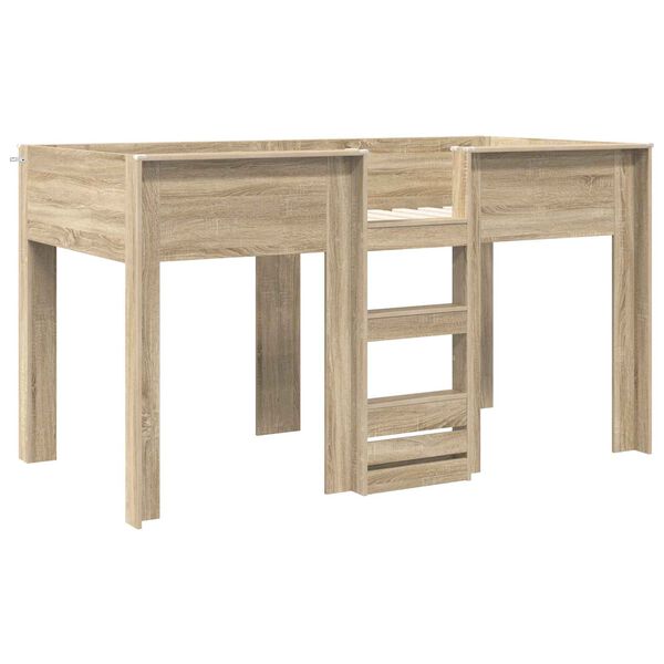 vidaXL Vaikų dvigulė lova Sonoma ąžuolas 100 x 200 cm Apdirbta mediena