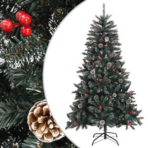 vidaXL Dirbtinė Kalėdų eglutė su stovu, žalios spalvos, 150cm, PVC