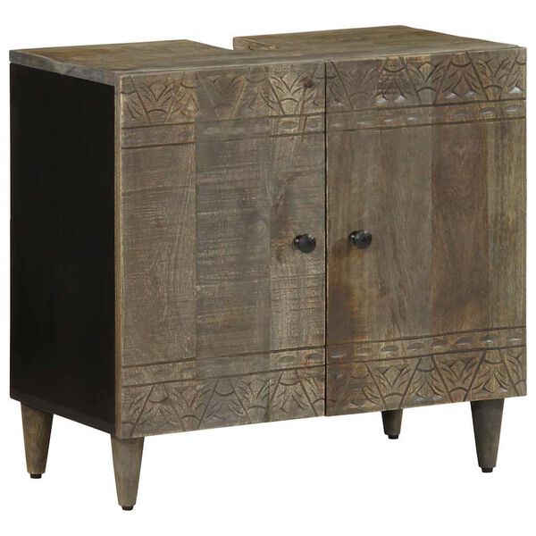 vidaXL Vonios kambario spintelė praustuvui, 62x33x58cm, mango masyvas