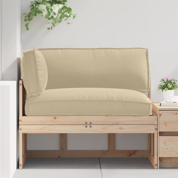 vidaXL Pallet pagalvių rinkinys 3 pcs Smėlio Oksfordo audinys