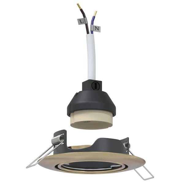 vidaXL Spotlight'ai su prožektoriais 24 pcs Žalvaris 9 x 9 cm metalas