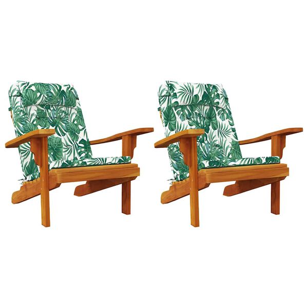 vidaXL Kėdžių pagalvės Lapelis 2 pcs Lapų ra&scaron;tas 58 x 77 x 4,5 cm