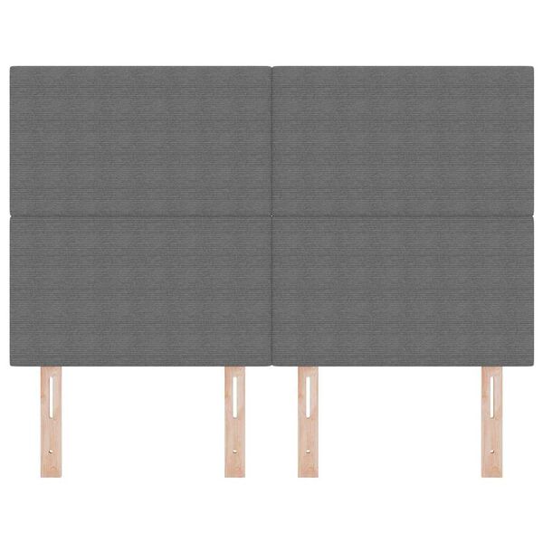 vidaXL Galvūgalis su galvūgalio &Scaron;viesiai pilka 144 cm Dirbtinė oda