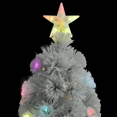 vidaXL Dirbtinė Kalėdų eglutė, balta, 150cm, optinis pluoštas