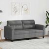vidaXL Dvivietė sofa, tamsiai pilka, 140cm, mikropluo&scaron;to audinys
