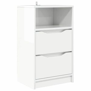 vidaXL Naktinis staliukas Itin blizgi balta 40 x 30 x 67 cm