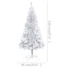 vidaXL Dirbtinė Kalėdų eglutė su žaisliukais, sidabrinė, 120cm, PET