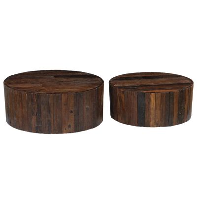vidaXL Kavos staliukų komplektas, 2d., perdirbta mediena