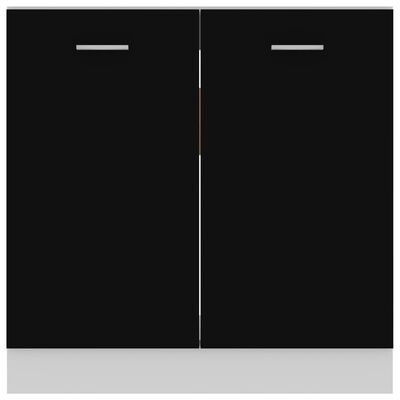 vidaXL Apatinė spintelė praustuvui, juodos spalvos, 80x46x81,5cm, MDP