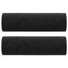 vidaXL Trivietė sofa su pagalvėmis, juodos spalvos, 210cm, aksomas