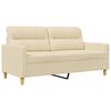 vidaXL Dvivietė sofa, kreminės spalvos, 140cm, audinys