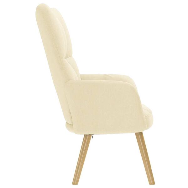 vidaXL Poilsio kėdė, kreminės spalvos, audinys