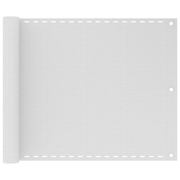vidaXL Balkono pertvara, baltos spalvos, 75x500cm, HDPE