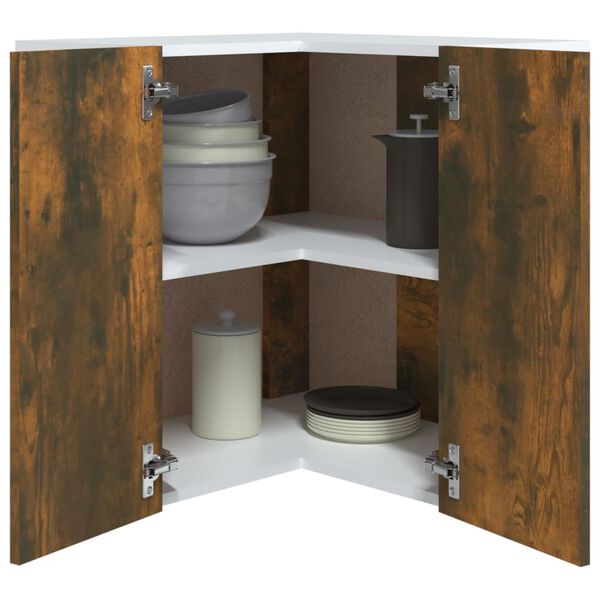 vidaXL Pakabinama kampinė spintelė, &ldquo;Lyon", ąžuolo, 57x57x60cm