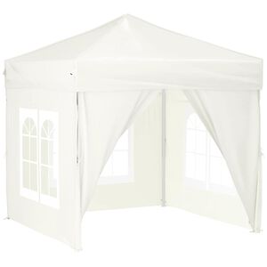 vidaXL Proginė palapinė su &scaron;oninėmis sienomis, kreminė, 2x2m