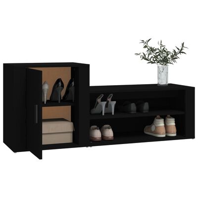 vidaXL Spintelė batams, juodos spalvos, 130x35x54cm, apdirbta mediena