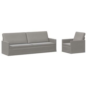 vidaXL Sofos komplektas 2 pcs &Scaron;viesiai pilka Aksomas