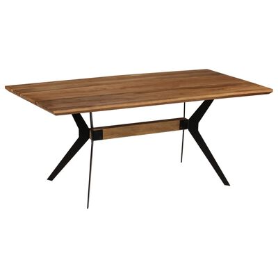 vidaXL Valgomojo stalas, 180x90x76cm, akacijos med. masyvas ir plienas