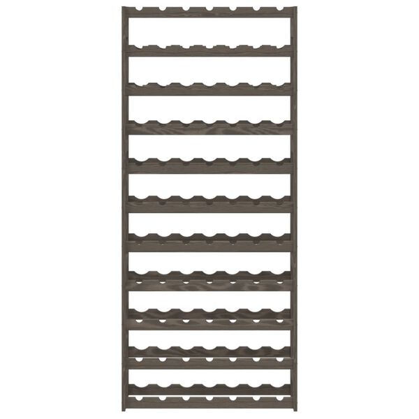 vidaXL Vyno laikiklis 77 buteliams, pilkas, pu&scaron;ies medienos masyvas