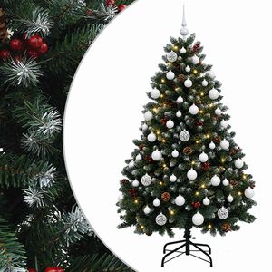 vidaXL Dirbtinė žalia Kalėdų eglutė su žaisliuku 150 cm 150 LED