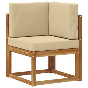 vidaXL Lauko sofos komplektas su pagalve 8 pcs Natūralus ir bežinis