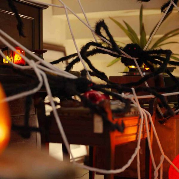 vidaXL Helovino voro dekoracija su voratinkliais 4 pcs Juoda ir balta