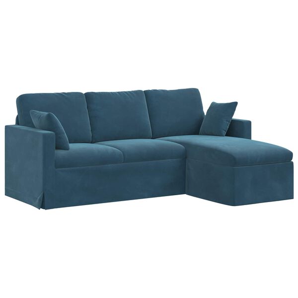 vidaXL Sofa Mėlyna 198 x 134 x 80 cm Aksomas