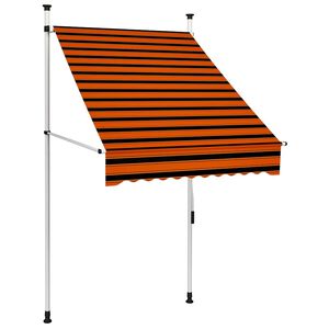 vidaXL Rankiniu būdu i&scaron;traukiama markizė, oranžinė ir ruda, 100cm