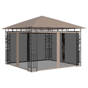 vidaXL Pavėsinė su tinkleliu nuo uodų, taupe spalvos, 3x3x2,73m