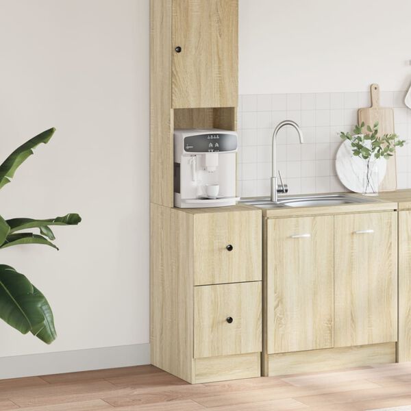 vidaXL Virtuvės spintelė, ąžuolo, 35x50x180cm, apdirbta mediena