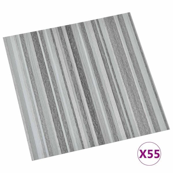 vidaXL Grindų lentos 55 pcs &Scaron;viesiai pilka 5,11 m&sup2; PVC