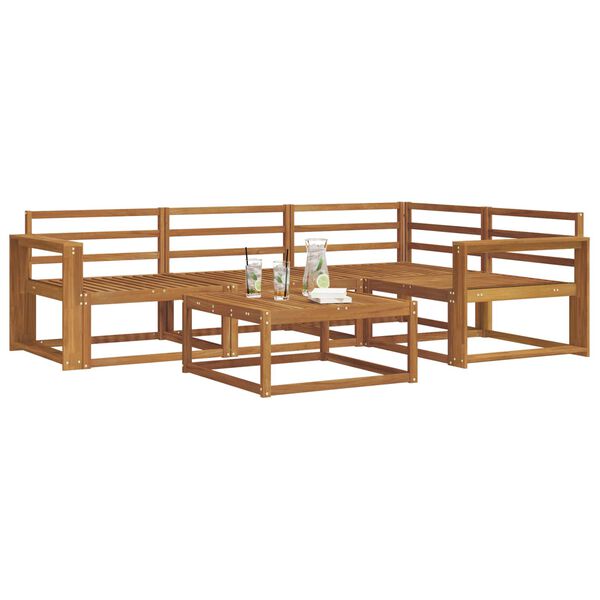 vidaXL Lauko sofos komplektas 5 pcs Natūrali Kietos akacijos mediena