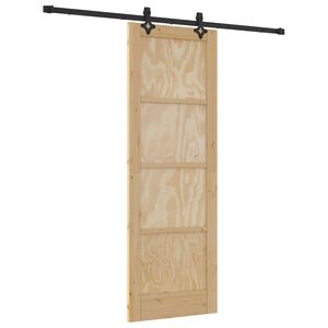 vidaXL Slankios durys Natūrali ir juoda 73,5 x 211 cm