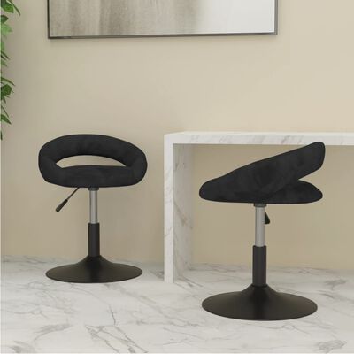 vidaXL Pasukamos valgomojo kėdės, 2vnt., juodos spalvos, aksomas