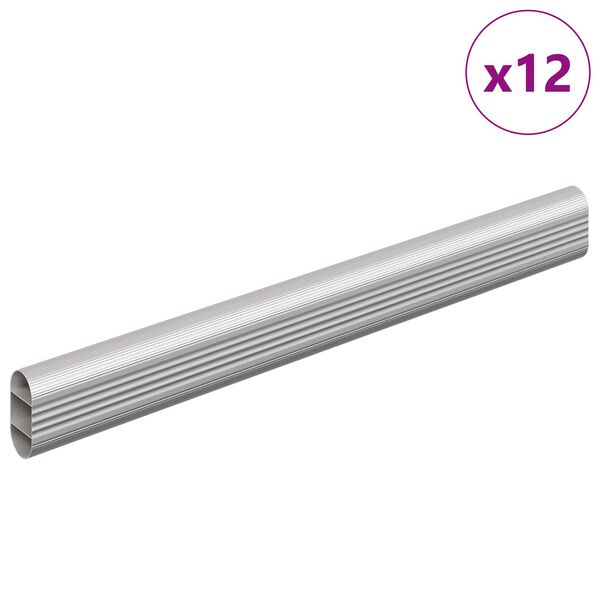 vidaXL Spintos strypas 12 pcs Sidabro 764 x 15 x 29 mm